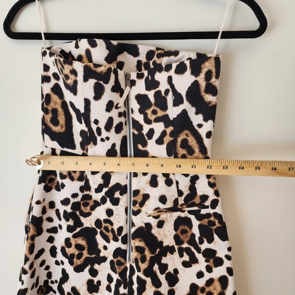 TOPSHOP Leopard Print Strapless Romper, Size US2/UK6 - Picture 4 of 7